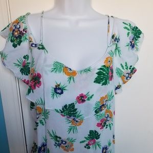 Size Medium white floral blouse.